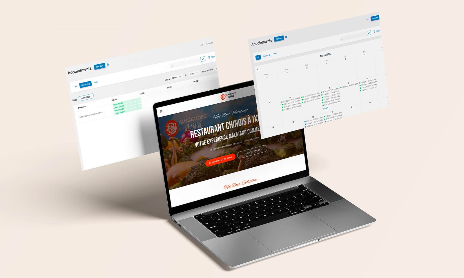 Mockup d'une création d'un site vitrine pour restaurant chinois